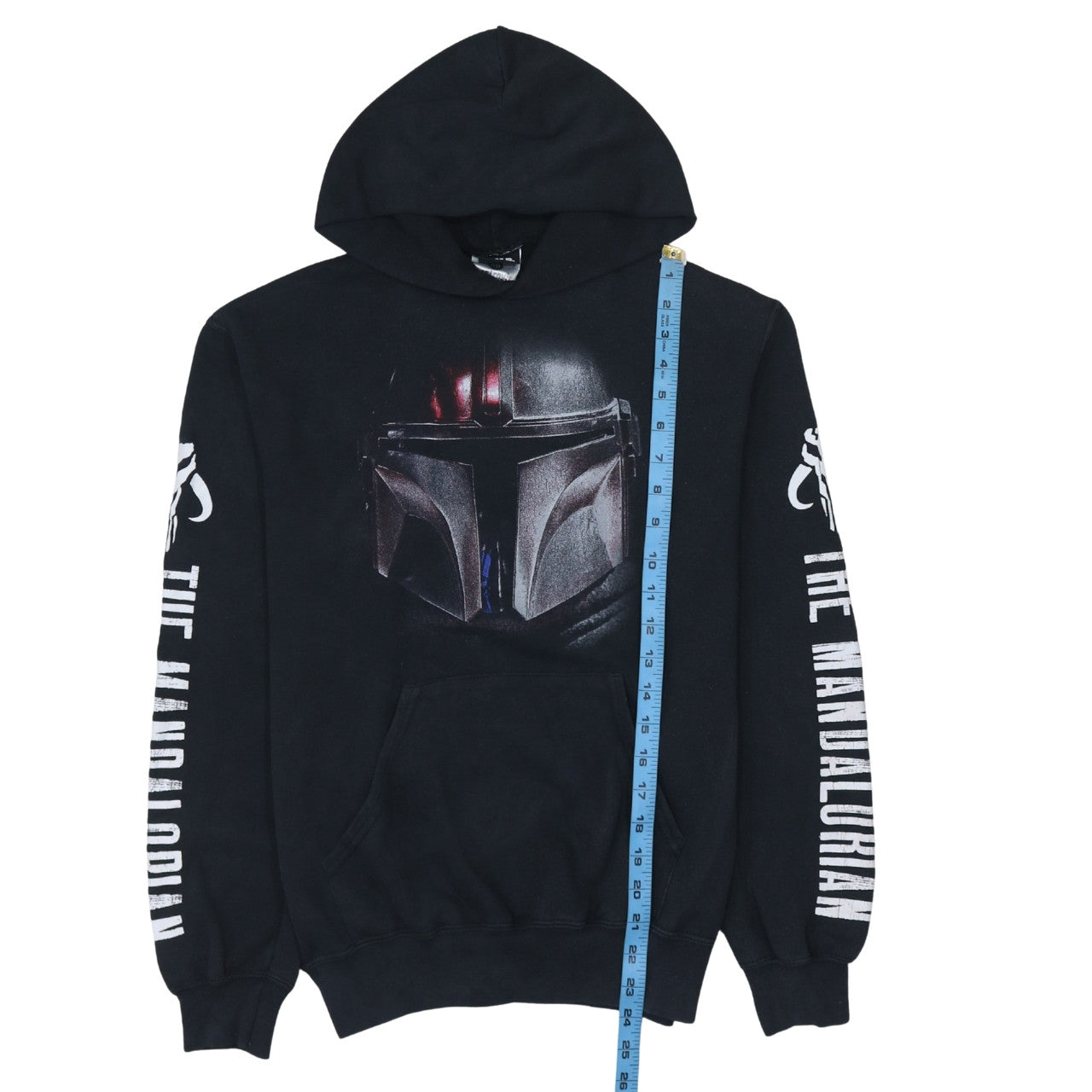 Nastrovia Mens Black The Mandalorian Pullover Hoodie Size S