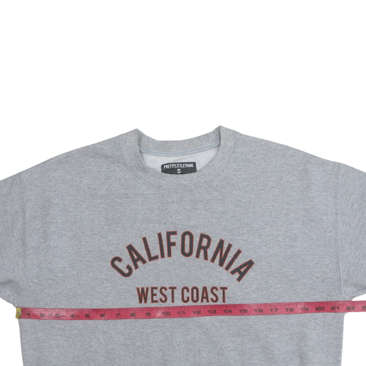 PrettyLittleThing Women Grey California West Coast Pullover Sweatshirt Size S