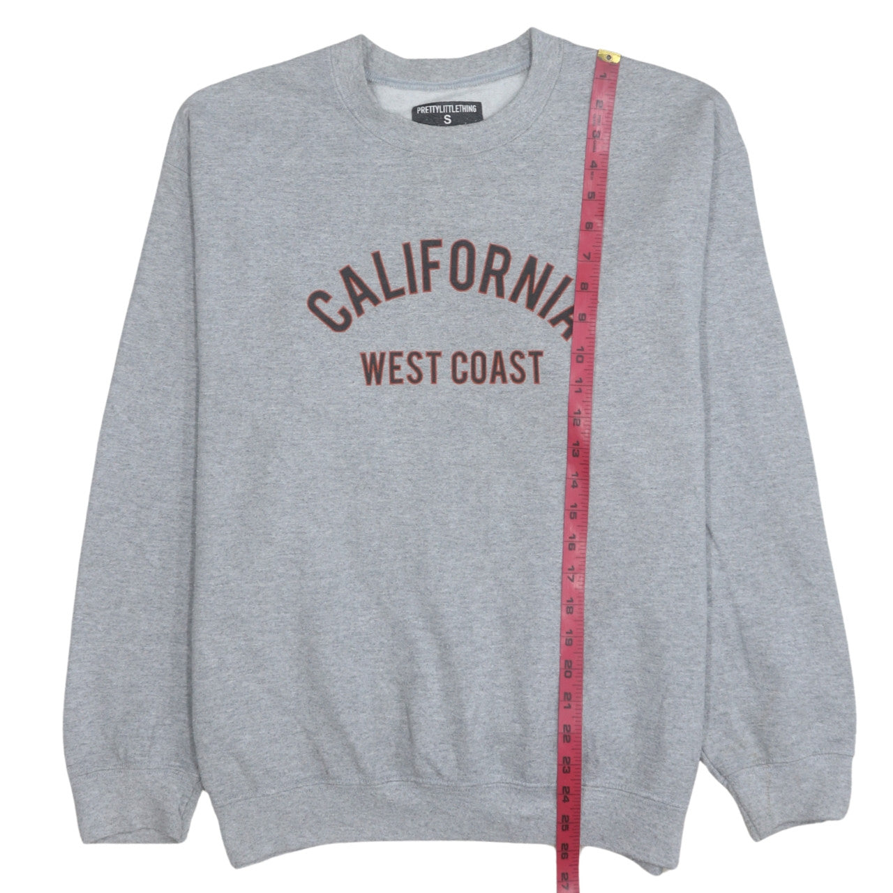 PrettyLittleThing Women Grey California West Coast Pullover Sweatshirt Size S