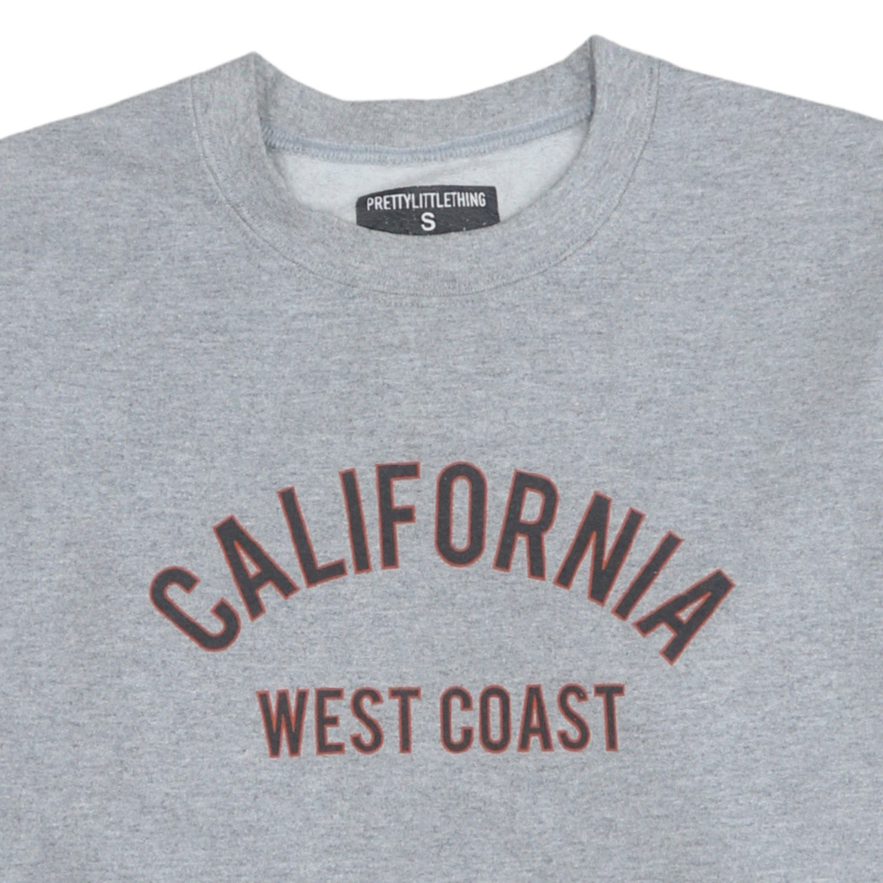 PrettyLittleThing Women Grey California West Coast Pullover Sweatshirt Size S