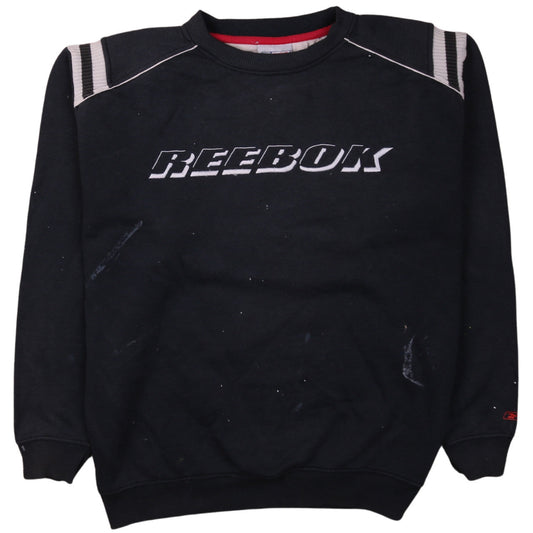 Reebok Men's Black Logo Pullover Sweatshirt M Regular Fit