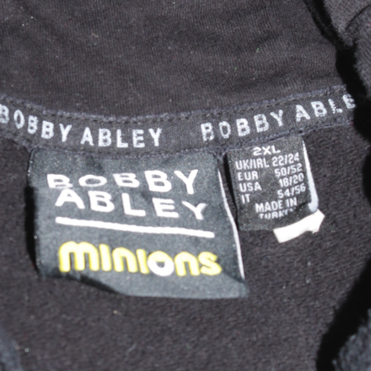 Bobby Abley Minions Black Hoodie 2XL Women Relaxed Fit Pullover