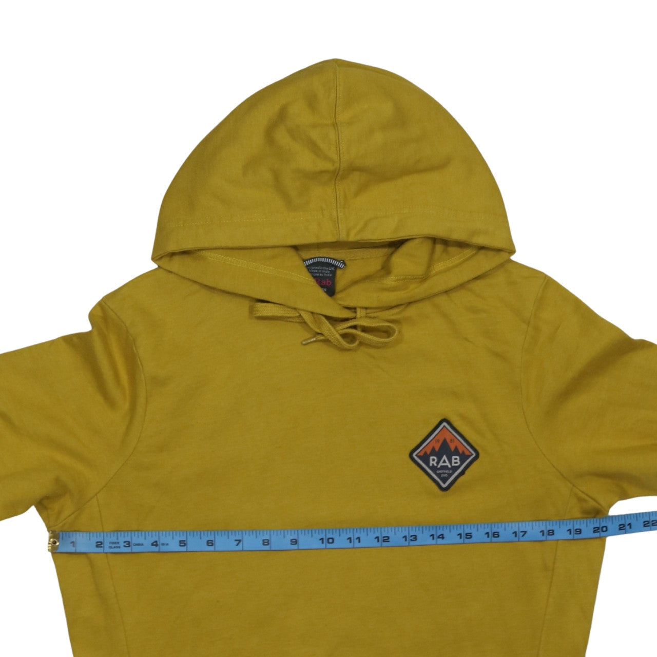 Rab Womens Yellow Journey Pullover Hoodie UK 12 Cotton Blend