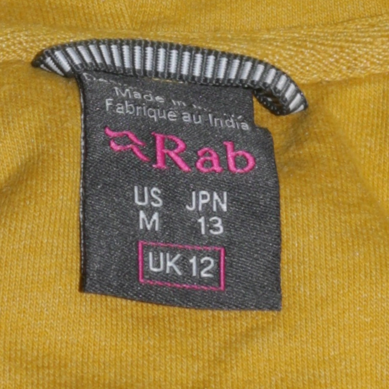 Rab Womens Yellow Journey Pullover Hoodie UK 12 Cotton Blend