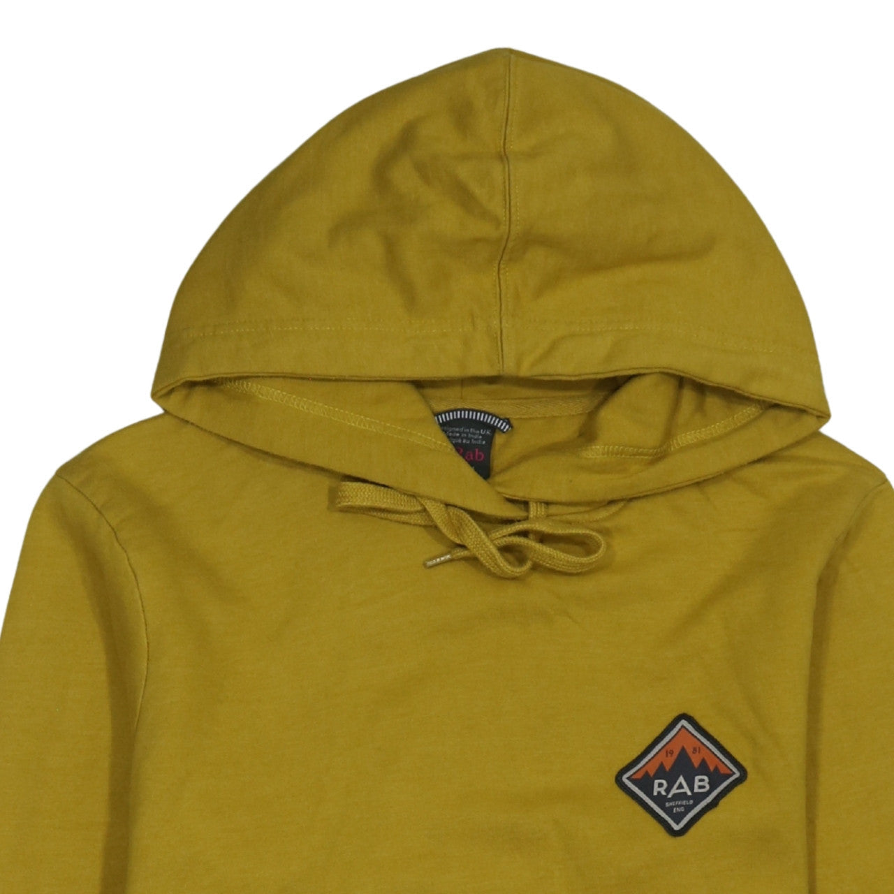 Rab Womens Yellow Journey Pullover Hoodie UK 12 Cotton Blend