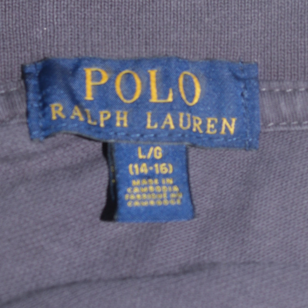 Ralph Lauren Boys Navy Blue Cotton Polo Shirt L 14-16 Classic Fit