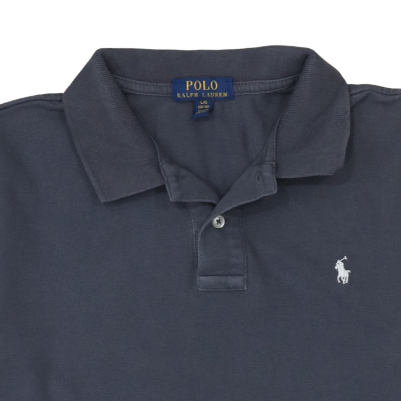 Ralph Lauren Boys Navy Blue Cotton Polo Shirt L 14-16 Classic Fit