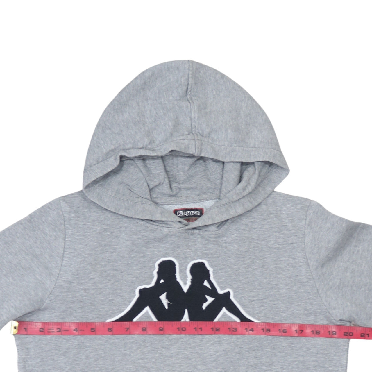 Kappa Boys Grey Hooded Pullover Sweatshirt 12 Years Logo Fleece