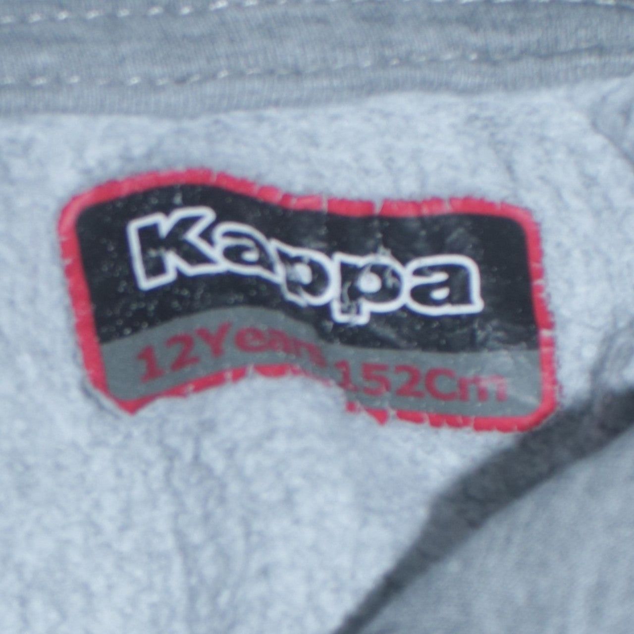 Kappa Boys Grey Hooded Pullover Sweatshirt 12 Years Logo Fleece