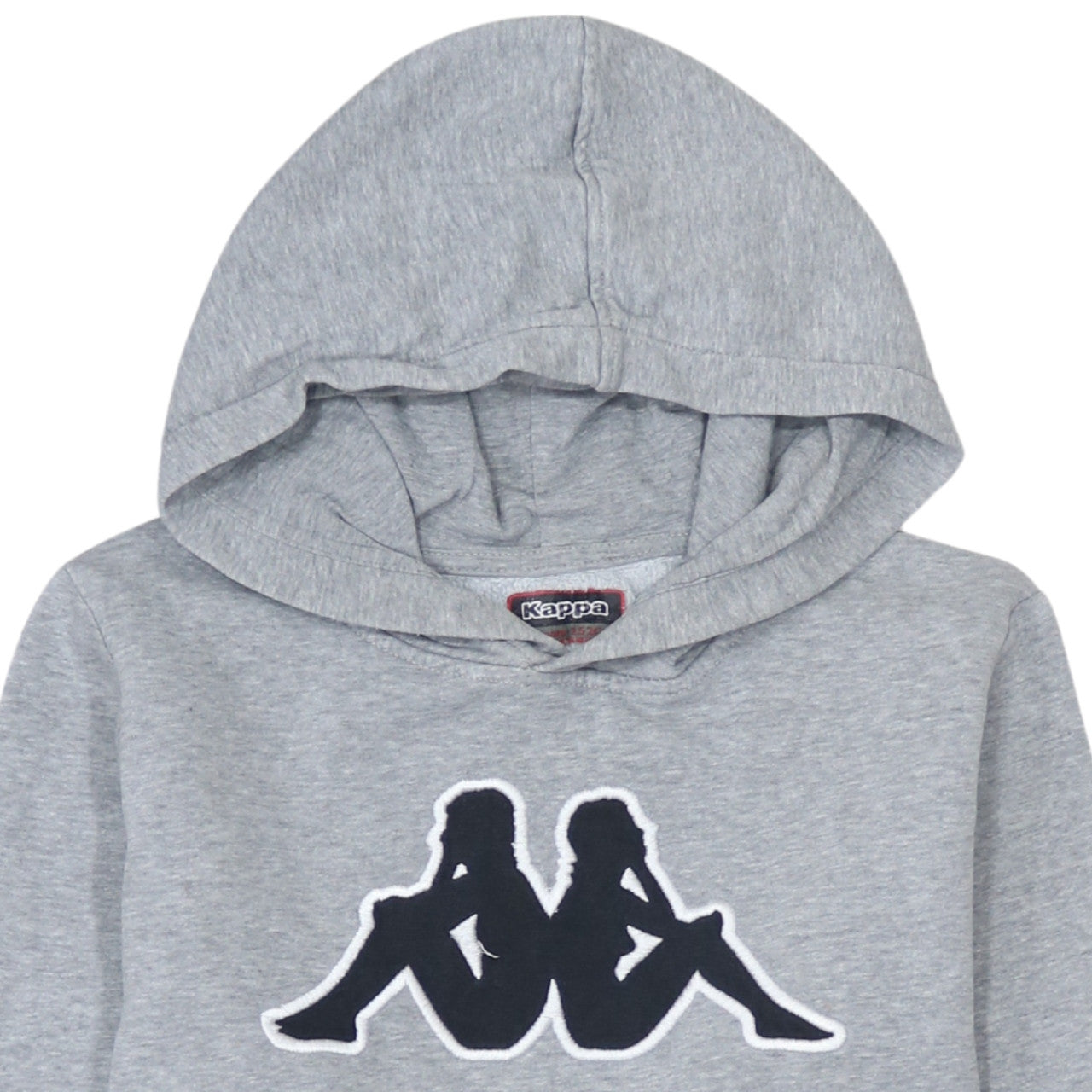 Kappa Boys Grey Hooded Pullover Sweatshirt 12 Years Logo Fleece