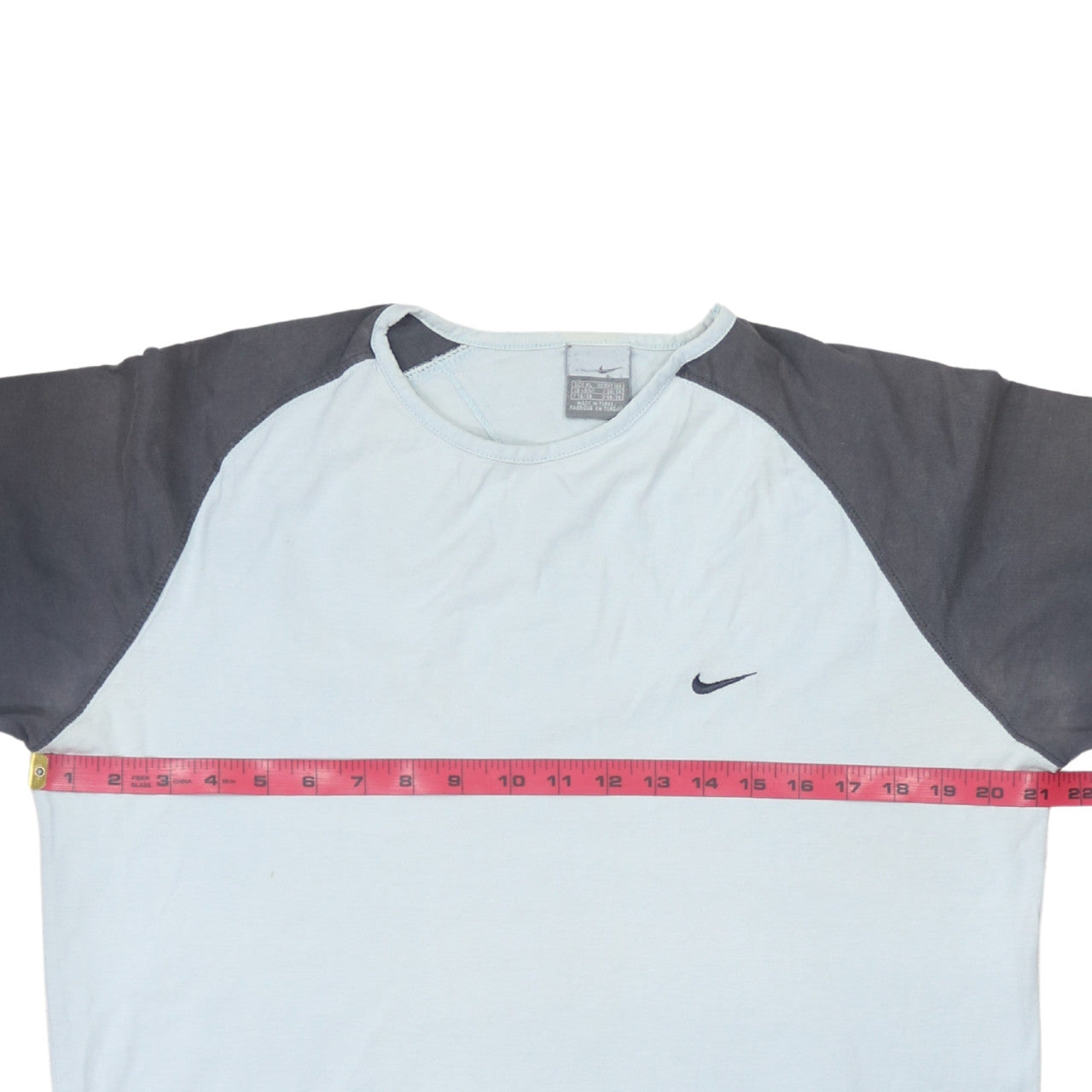 Nike Men's Blue Long Sleeve Colourblock Cotton Top Size M