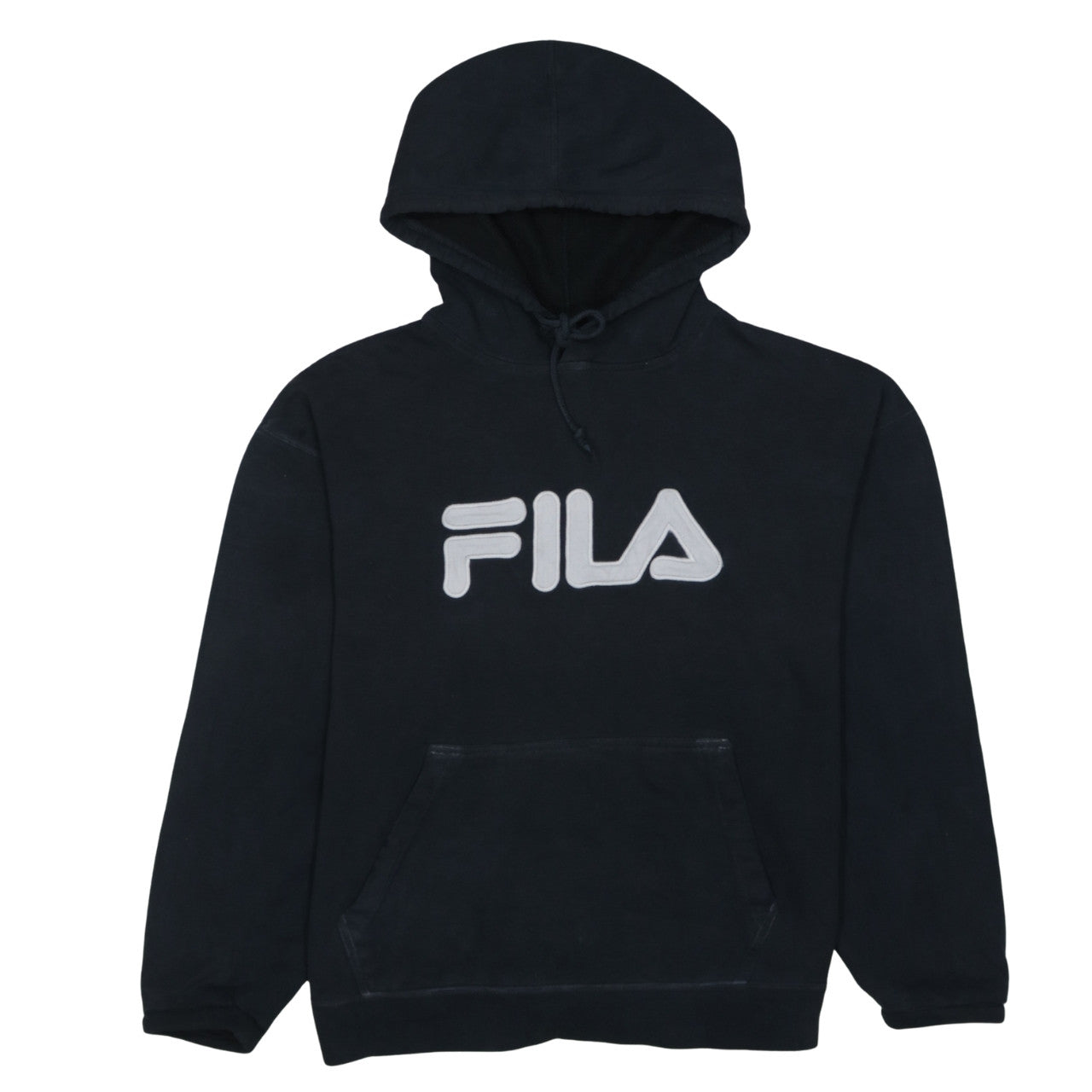 FILA Women's Black Pullover Hoodie Size M Logo Sweatshirt