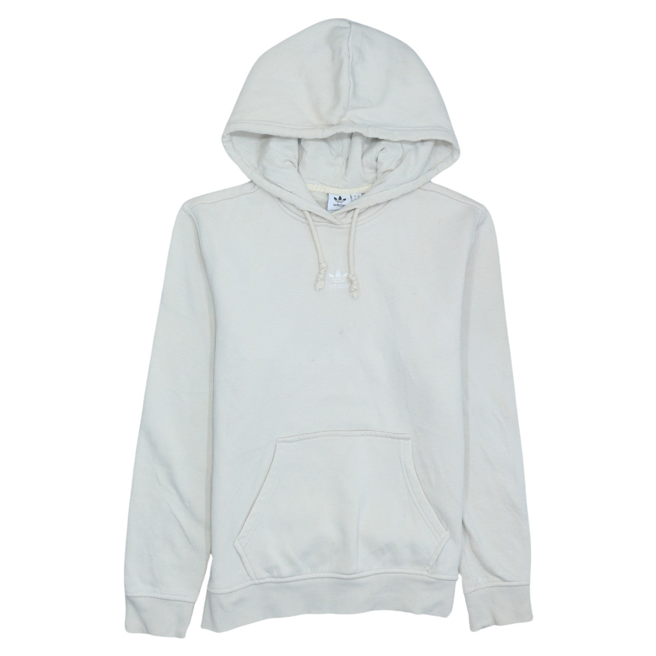 Adidas Women’s Ivory Pullover Hoodie XS Relaxed Fit Cotton Blend