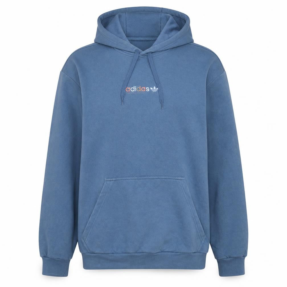 Adidas Men Blue XL Pullover Hoodie Fleece Logo Sportswear