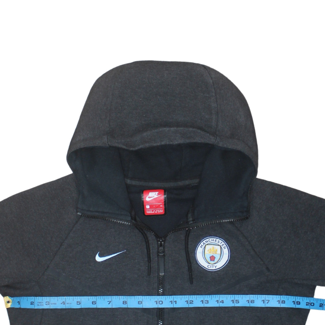 Nike Men’s Grey Manchester City Full Zip Hoodie Size S