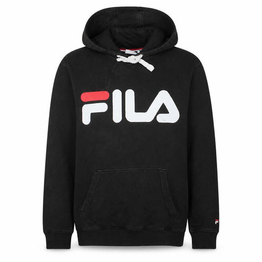 Fila Men’s Black Pullover Hoodie S Logo Graphic Fleece Sweatshirt