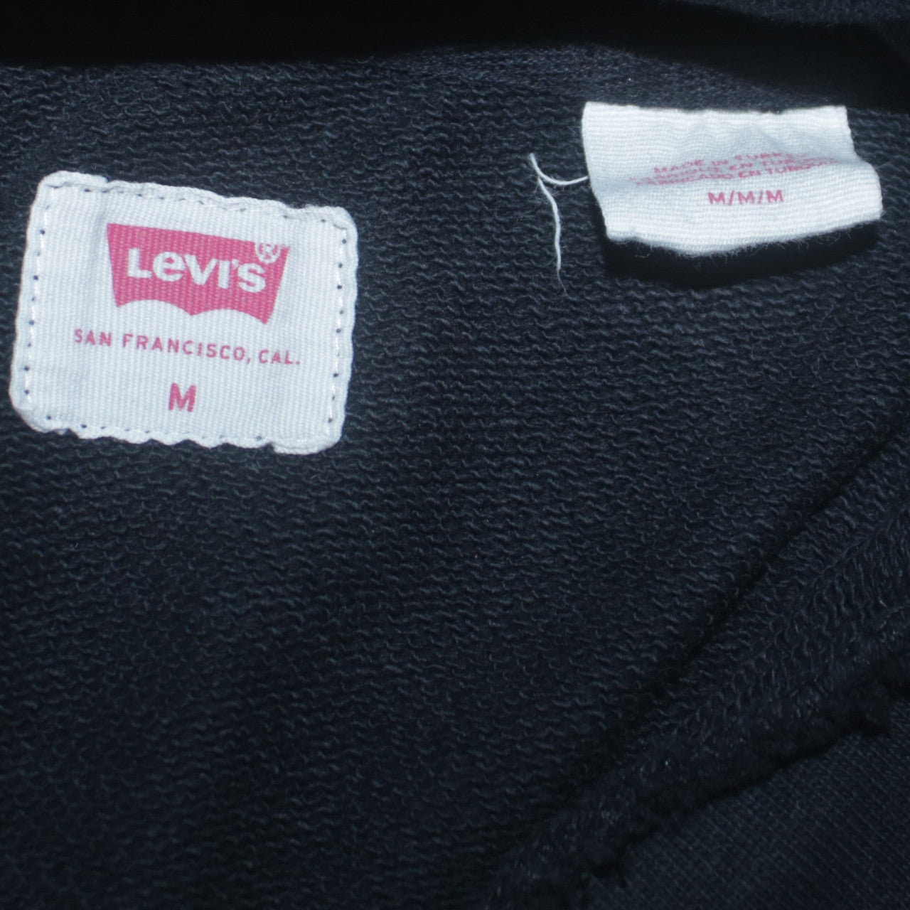 Levi's Men's Black Pullover Hoodie M Logo Graphic Fleece Sweatshirt