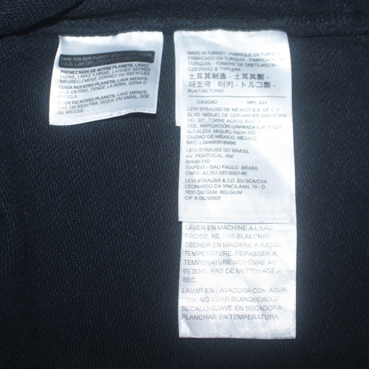 Levi's Men's Black Pullover Hoodie M Logo Graphic Fleece Sweatshirt