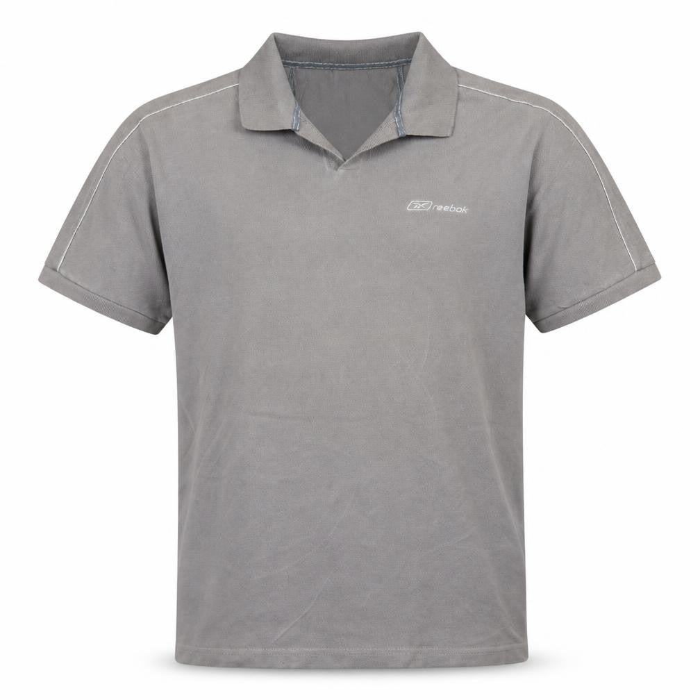 Reebok Men’s Grey Short Sleeve Cotton Polo Shirt Size L