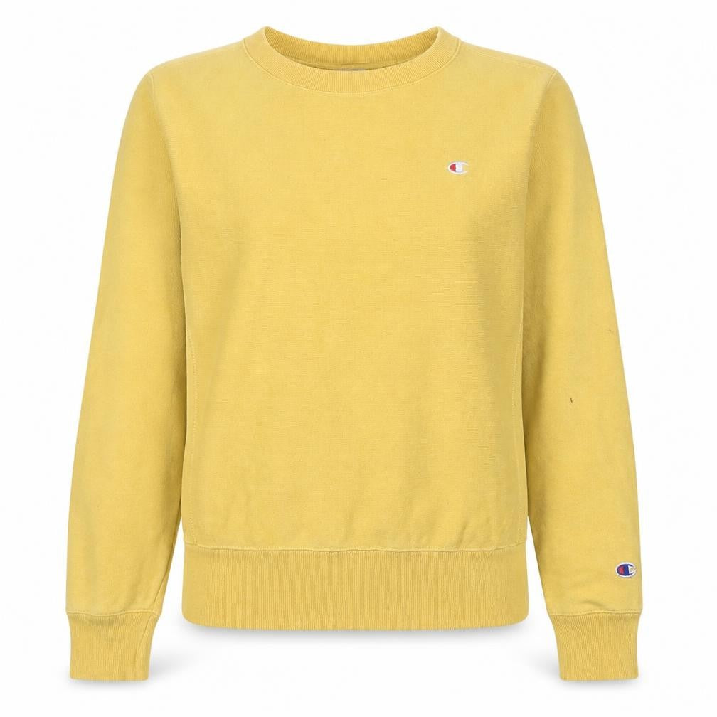 Champion Womens Yellow Cotton Reverse Weave Sweatshirt Medium