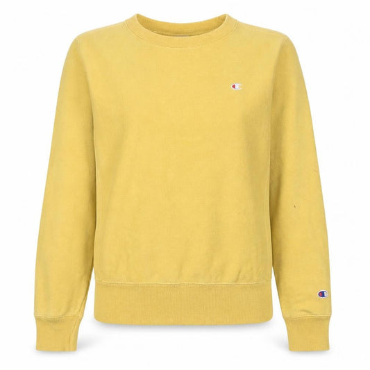 Champion Womens Yellow Cotton Reverse Weave Sweatshirt Medium