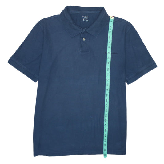Columbia Men's Blue Cotton Regular Fit Short Sleeve Polo Shirt L
