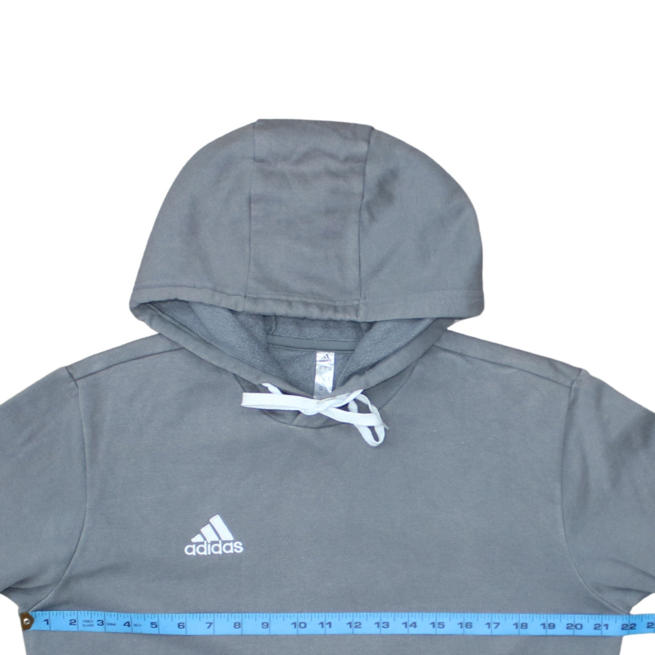 Adidas Men's Grey Pullover Hoodie Size M Regular Fit Sportswear