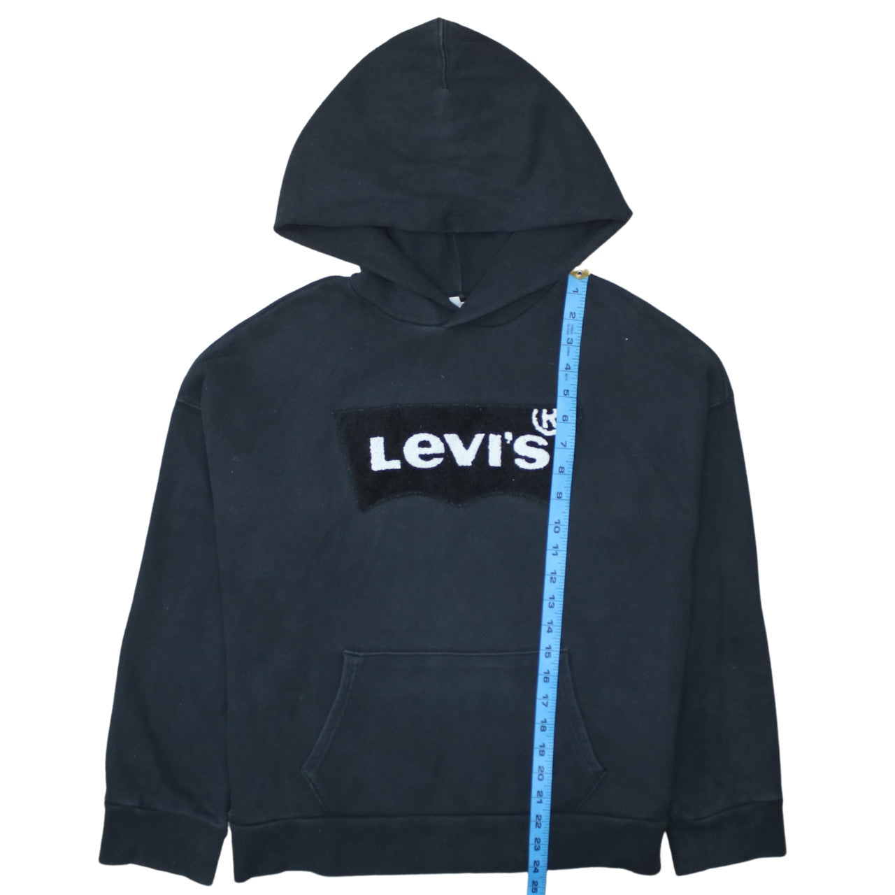 Levi's Men's Black XS Pullover Hoodie with Logo Fleece Sweatshirt