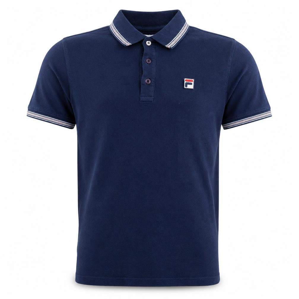 FILA Men's Blue Short Sleeve Cotton Polo Shirt XS