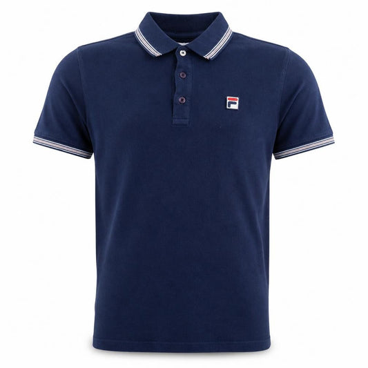 FILA Men's Blue Short Sleeve Cotton Polo Shirt XS