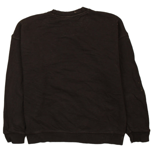 Adidas Womens Black Crew Neck Pullover Sweatshirt Size 8 Logo Print