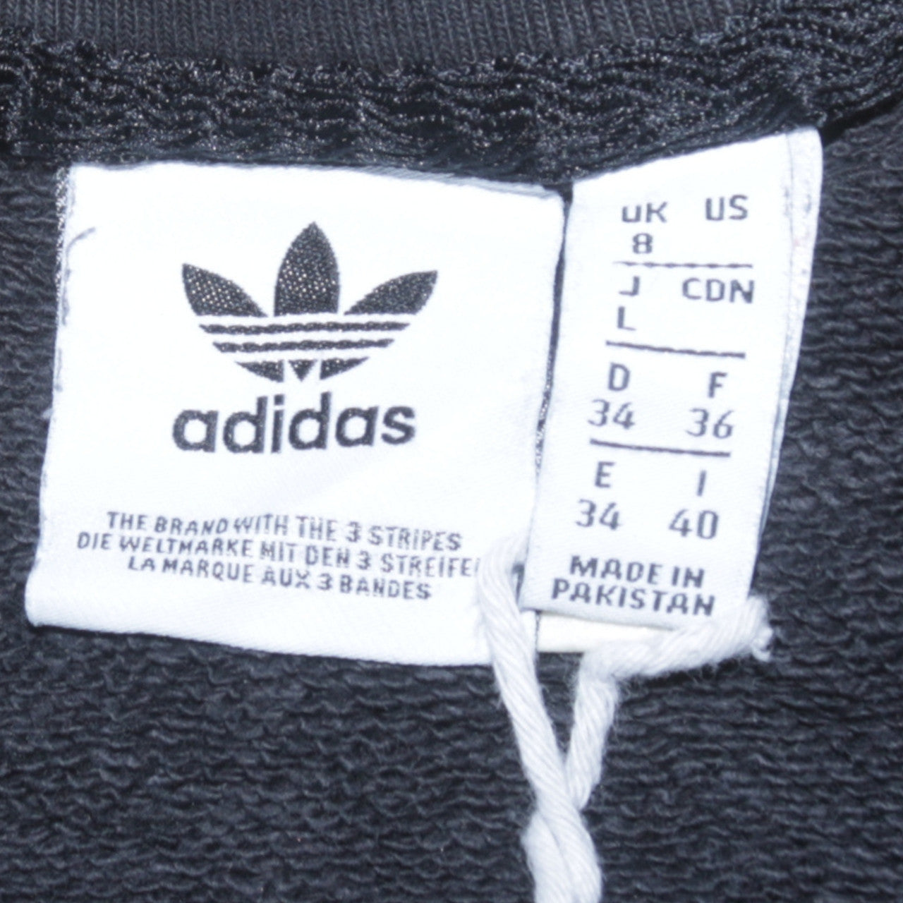 Adidas Womens Black Crew Neck Pullover Sweatshirt Size 8 Logo Print