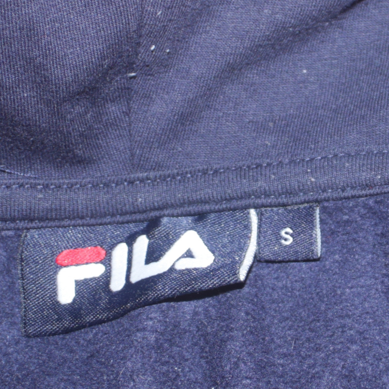 FILA Men's Blue & Maroon Pullover Hoodie Size S Logo Fleece