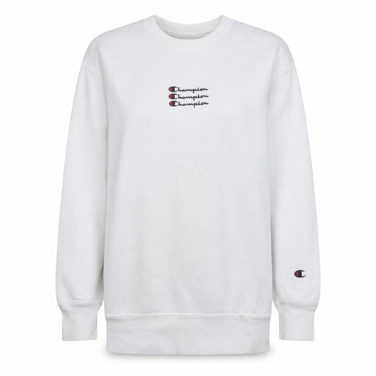 Champion Women's White Small Pullover Sweatshirt with Logo