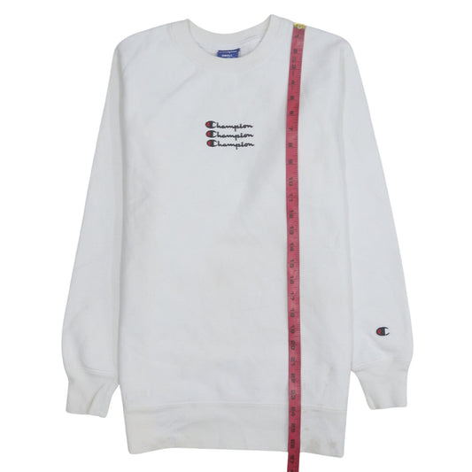 Champion Women's White Small Pullover Sweatshirt with Logo