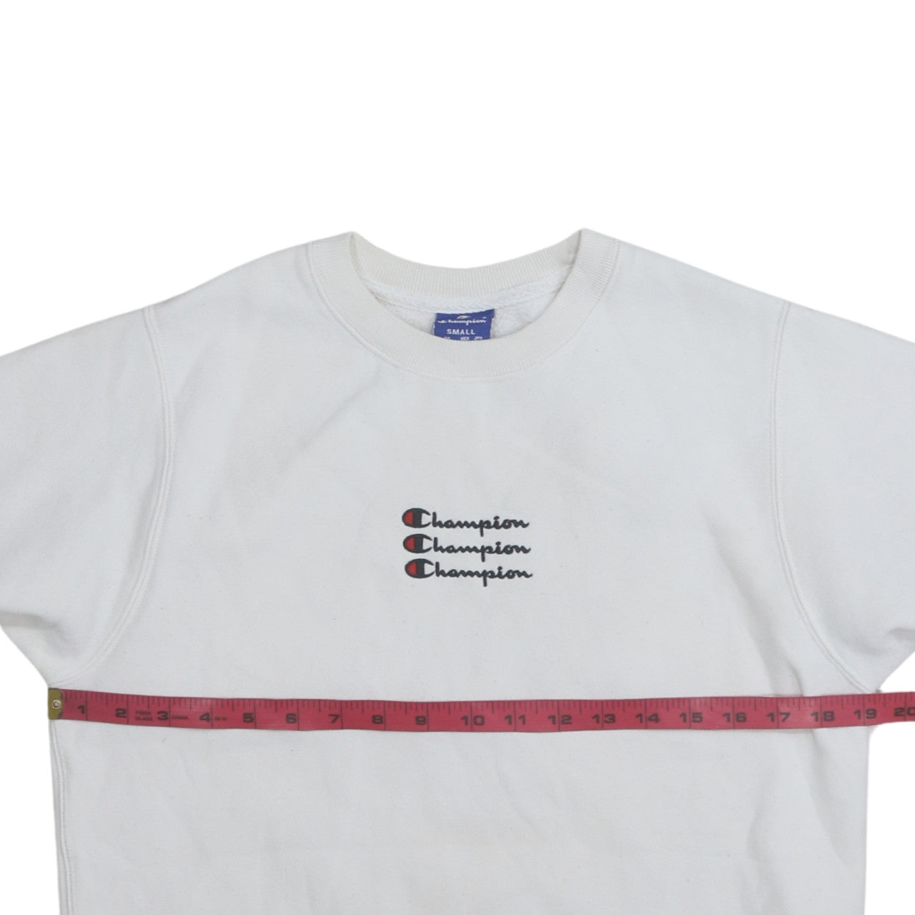 Champion Women's White Small Pullover Sweatshirt with Logo