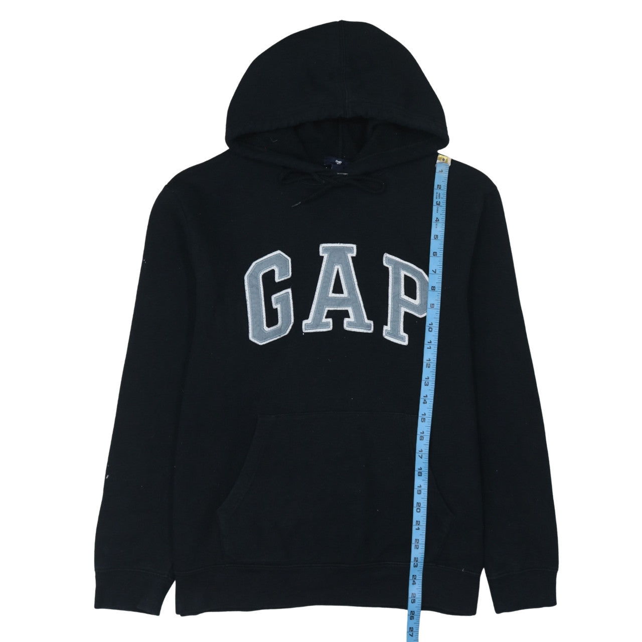 GAP Men's Black Pullover Hoodie L Logo Fleece Sweatshirt