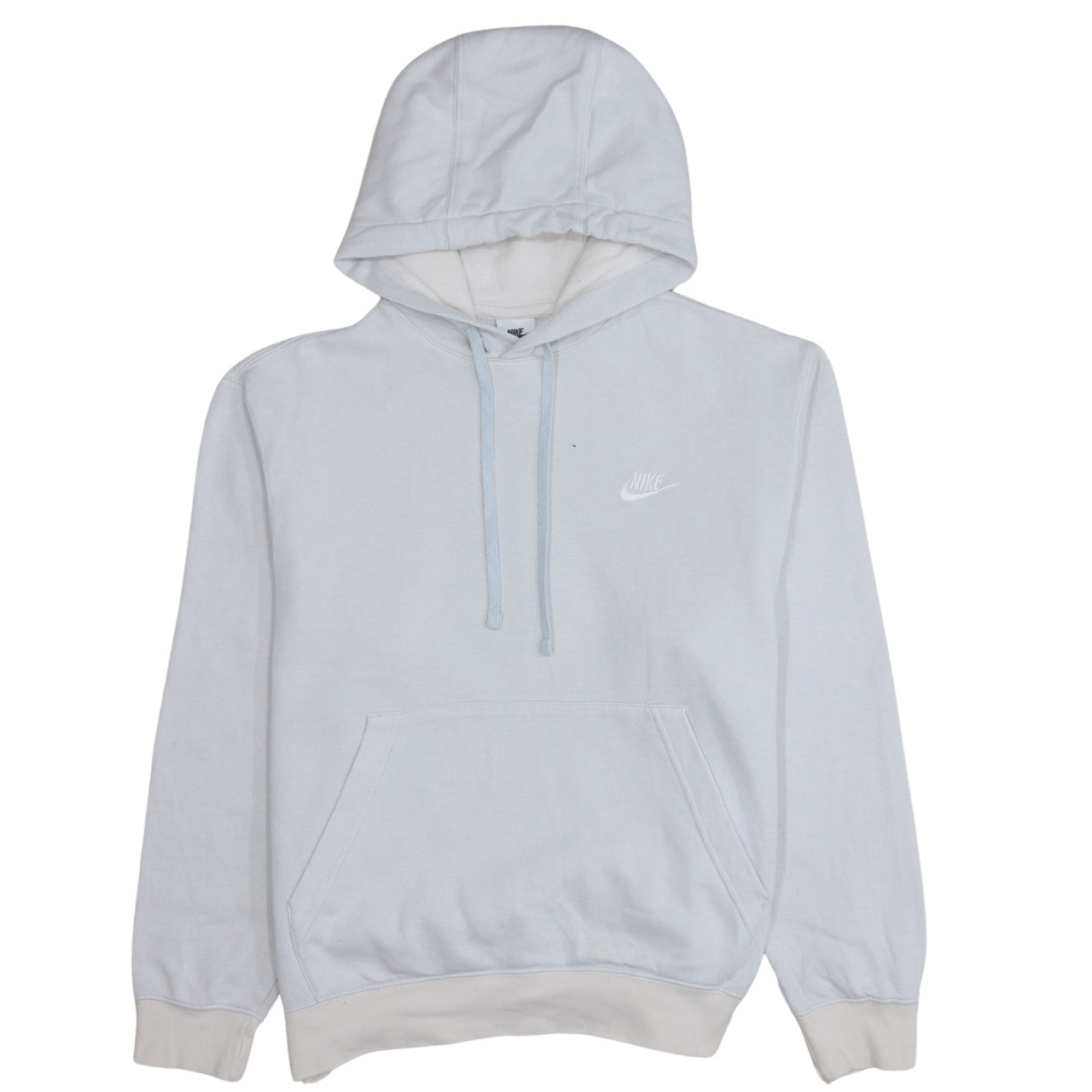 Nike Men's White Pullover Hoodie M Regular Fit Fleece Sweatshirt