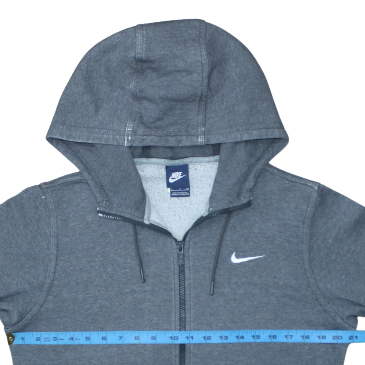Nike Men's Grey Full Zip Hoodie Size S Regular Fit Fleece Sweatshirt