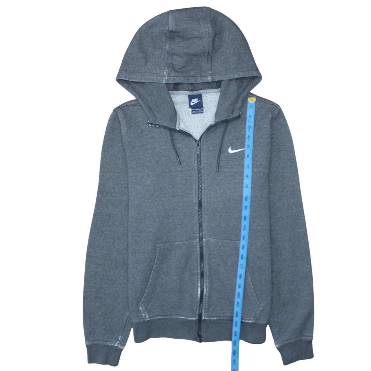 Nike Men's Grey Full Zip Hoodie Size S Regular Fit Fleece Sweatshirt