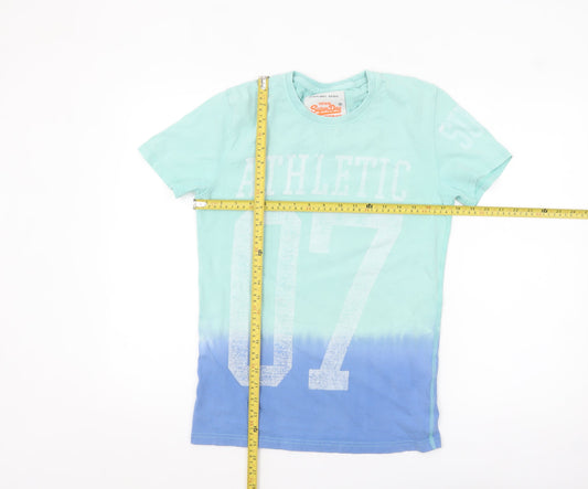 Superdry Men's Blue Tie Dye Athletic 07 Graphic T-Shirt Size S