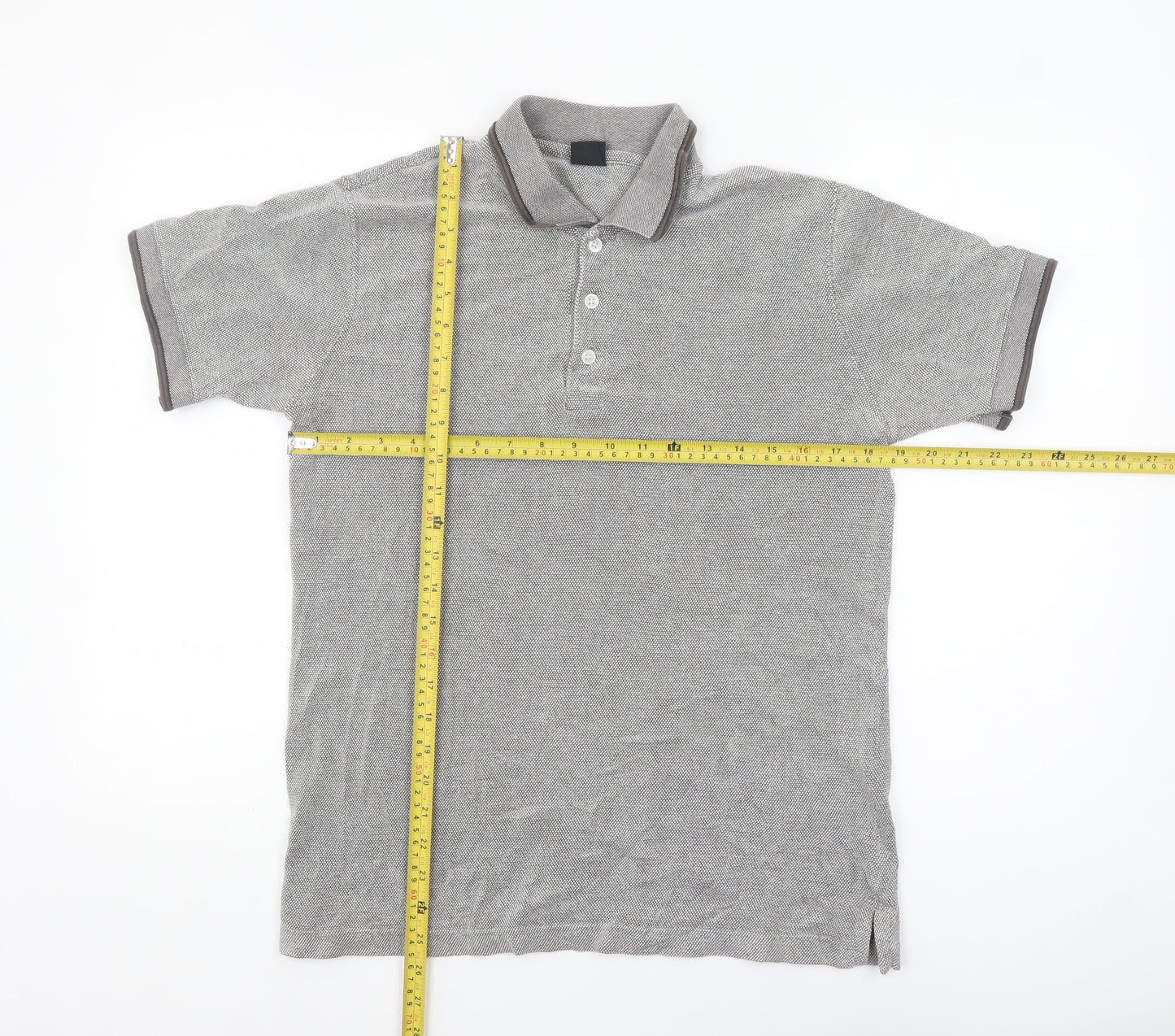 Cotton Traders Men's Grey Short Sleeve Polo Shirt Size S 100% Cotton