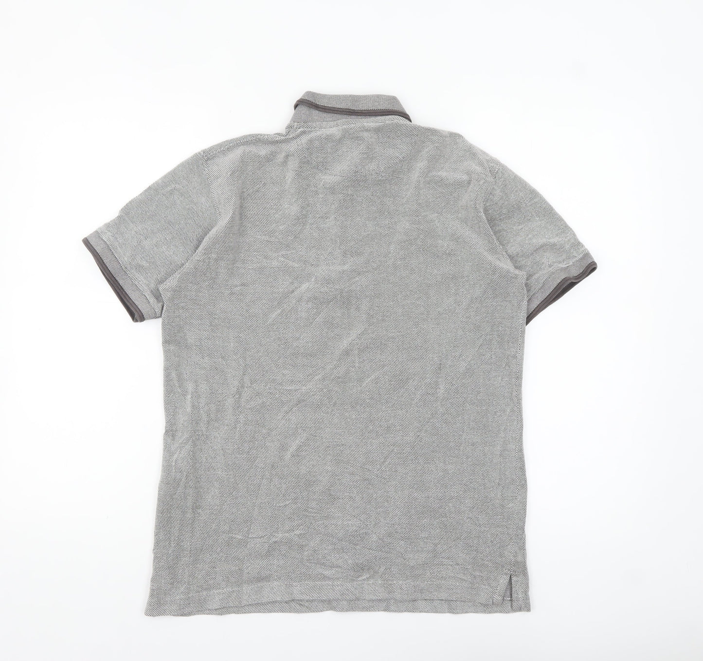 Cotton Traders Men's Grey Short Sleeve Polo Shirt Size S 100% Cotton