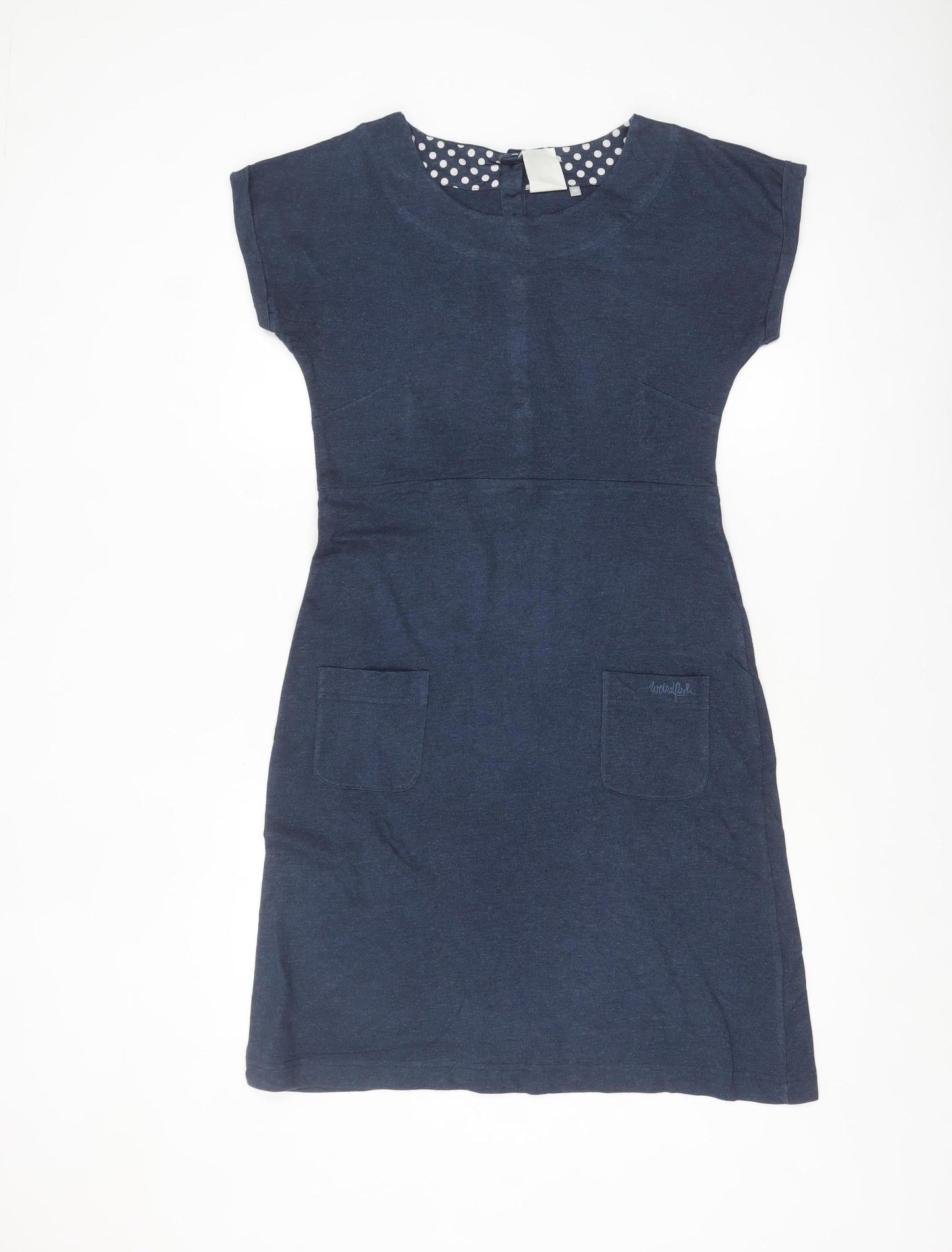 Weird Fish Women's Blue Jersey Shift Dress Size 10 Casual
