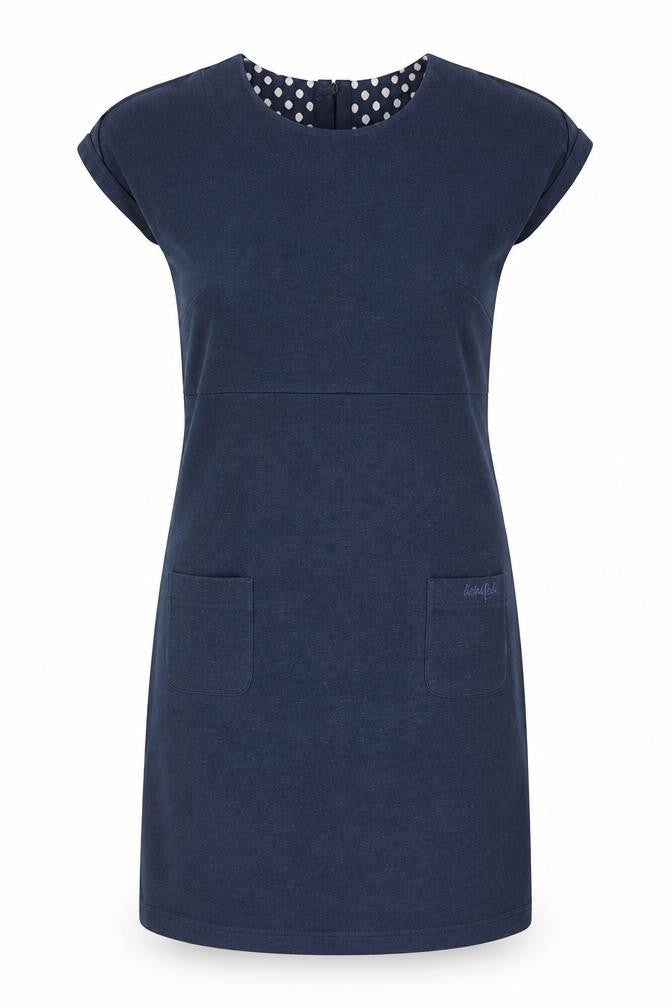 Weird Fish Women's Blue Jersey Shift Dress Size 10 Casual