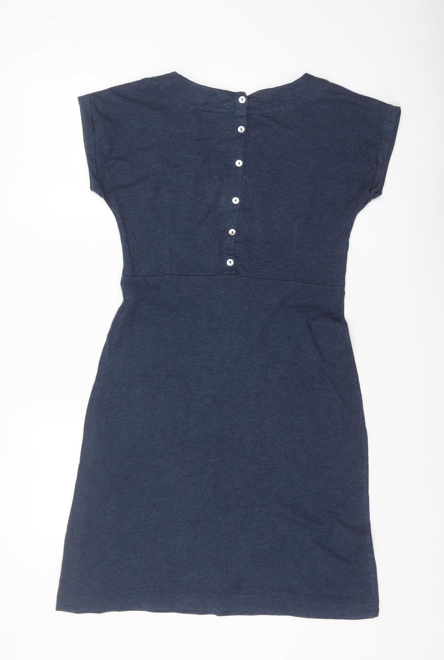 Weird Fish Women's Blue Jersey Shift Dress Size 10 Casual