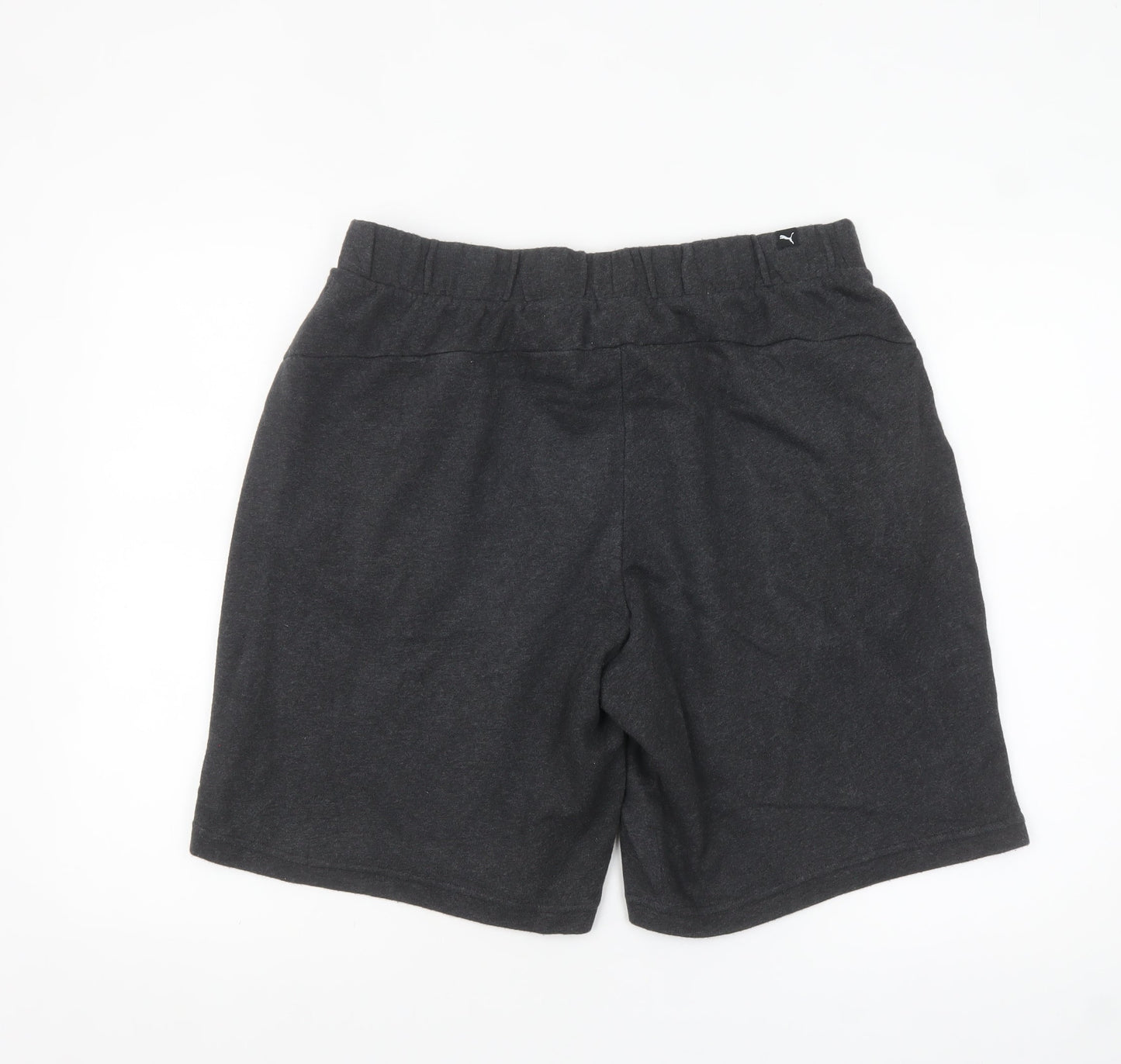 Puma Men Black Sweat Shorts L Elastic Waist Pockets