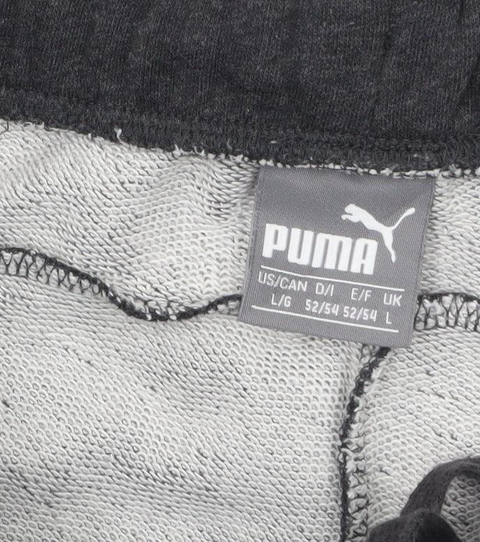 Puma Men Black Sweat Shorts L Elastic Waist Pockets