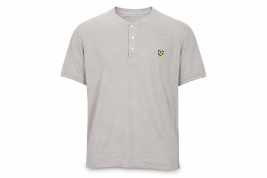 Lyle & Scott Men's Grey 2XL Henley Polo Shirt 100% Cotton