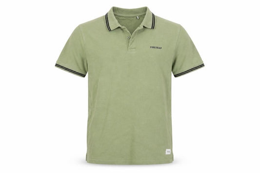 Firetrap Men's Green Cotton Short Sleeve Polo Shirt Size M